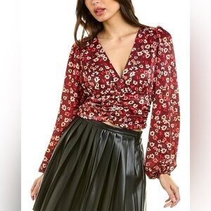 BCBGeneration Women’s Long Sleeve Top Fitted V Neck Blouse (M)
